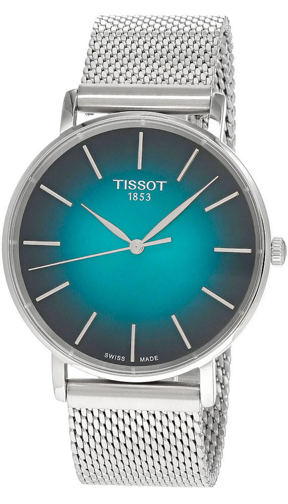Photos - Wrist Watch TISSOT Everytime 40MM SS Graded Green-Black Dial Men's Watch T143.410.11.0 