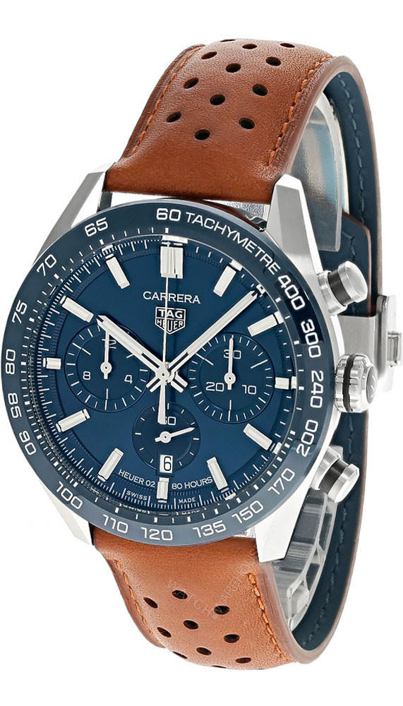 TAG HEUER Carrera CHRONO 44MM AUTO Leather Men's Watch CBN2A1A.FC6537