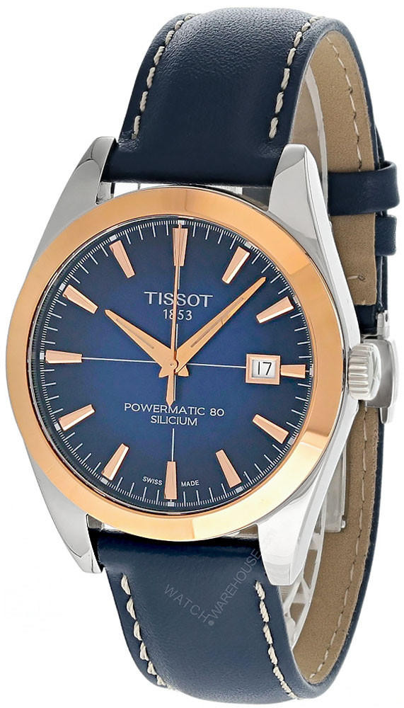 Photos - Wrist Watch TISSOT Gentleman Powermatic 80 Silicium Solid 18K Gold Bezel Men's Watch T 