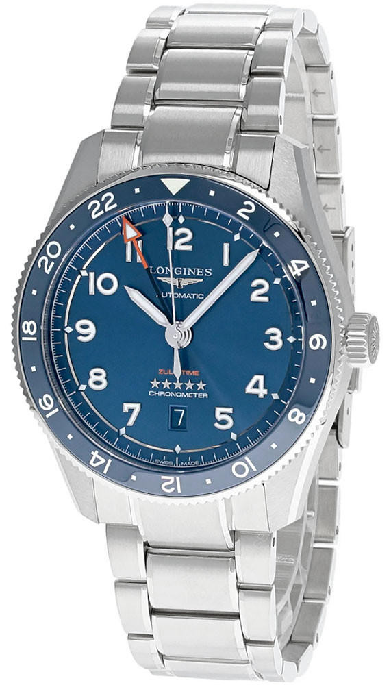 LONGINES Spirit Zulu Time 42MM AUTO SS Blue Dial Men's Watch L38124936 |  Fast u0026 Free US Shipping | Watch Warehouse