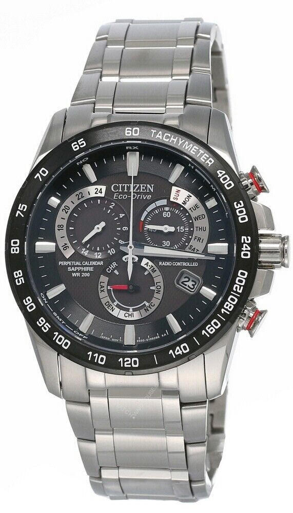 CITIZEN Eco Drive Black Dial S-Steel Men's Watch AT4008-51E | Fast