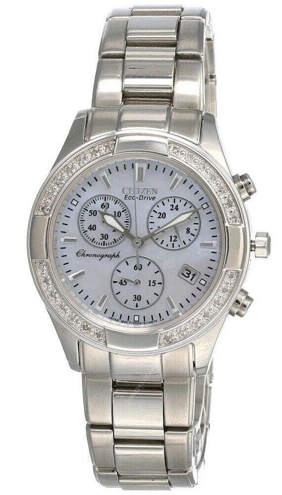 CITIZEN Eco-Drive Chronograph MOP Dial S-steel Women display picture 3