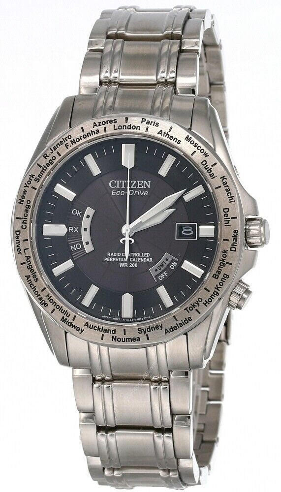 CITIZEN Eco Drive Black Dial S-Steel Men's Watch CB0000-57E | Fast