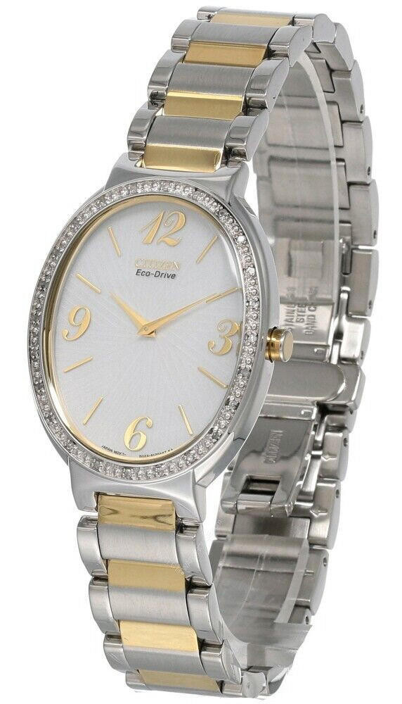 CITIZEN Eco-Drive Diamond Accent Bezel Two Tone Women display picture 3