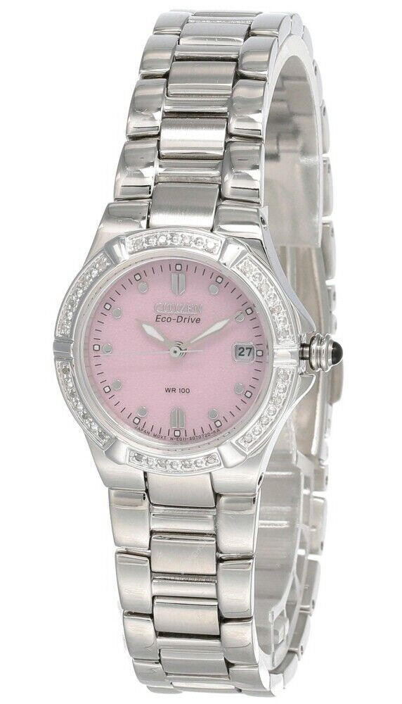 CITIZEN Eco Drive Riva Pink Dial SS Women display picture 2