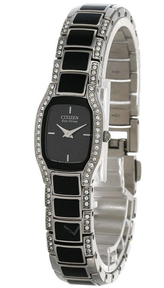 CITIZEN Eco Drive Black Dial Crystal Women display picture 1