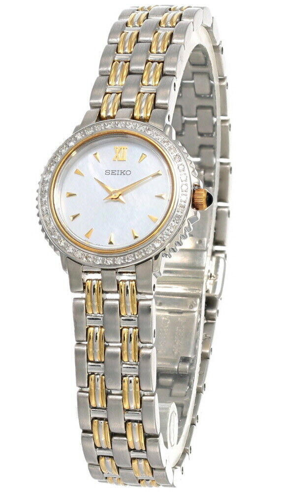 Seiko MOP Dial 24MM Two-tone Women's Watch SUJC48 Fast Free US