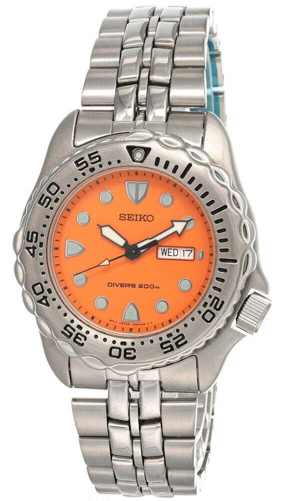 Seiko Divers Watch Orange Dial Round Seiko Prospex Diver's Orange