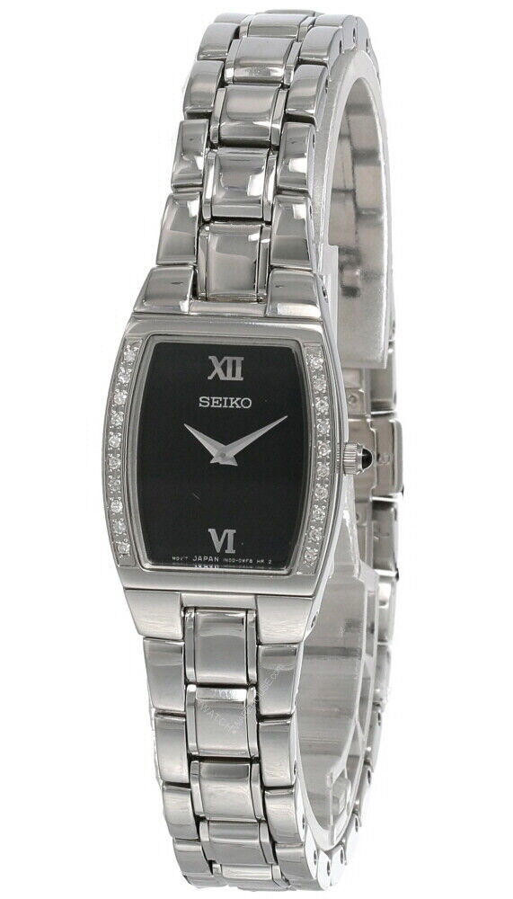 Seiko Black Dial Silver-tone SS Women display picture 3