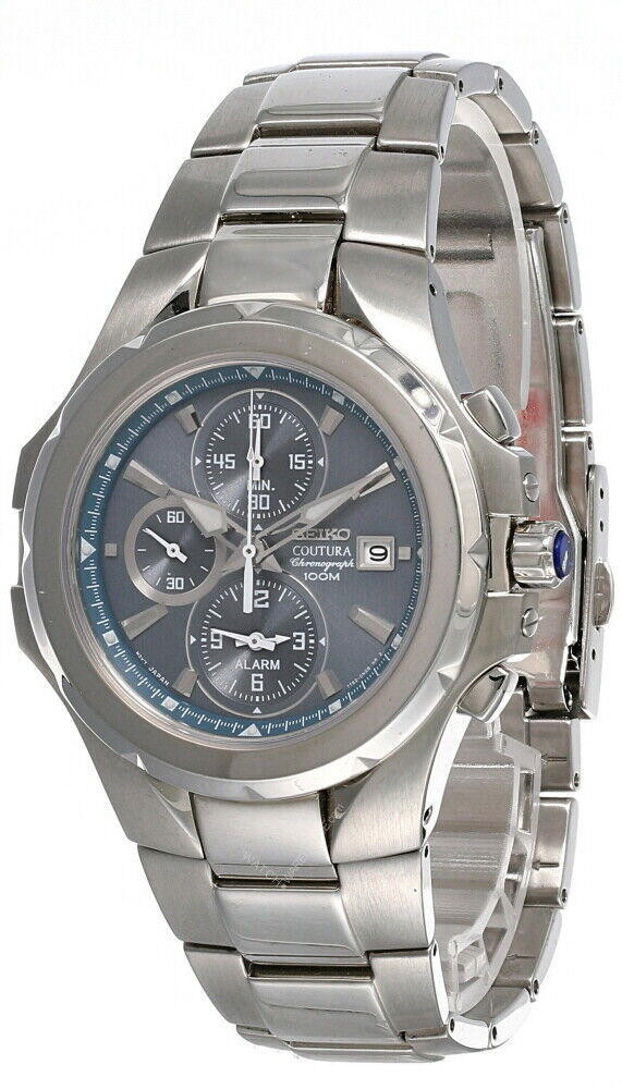 Seiko Coutura Alarm Chronograph Light Blue Dial Men's Watch SNAD51 | Fast &  Free US Shipping | Watch Warehouse