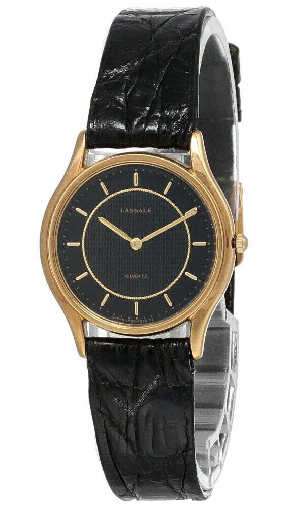 Seiko Lassale Black Dial LTHR Strap Women's Watch CZK058 Fast & Free
