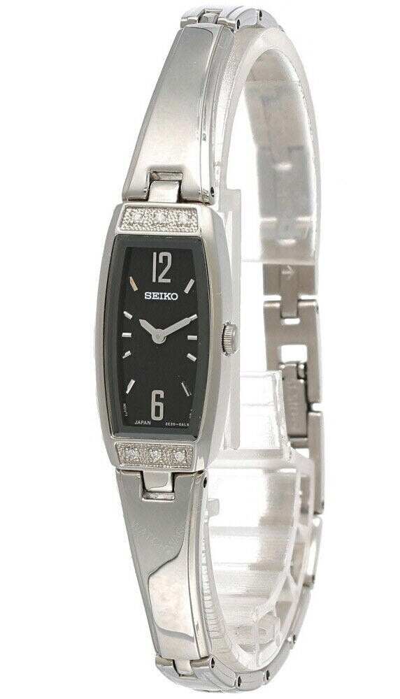 Seiko 14MM Black Dial Stainless Steel Women's Watch SZZC31 | Fast