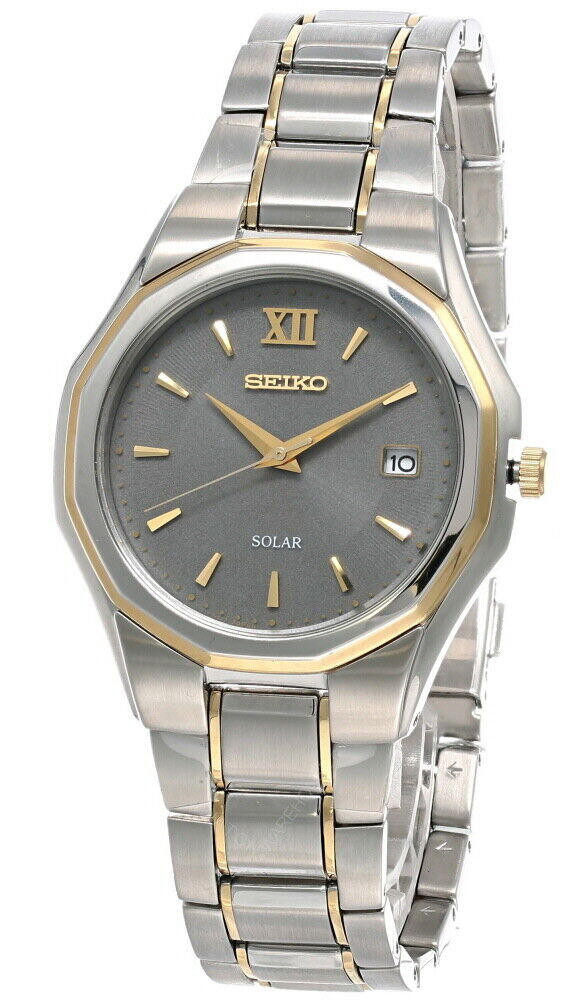 Seiko Gray Dial 37MM Two-tone SS Men's Watch SNE166 | Fast & Free