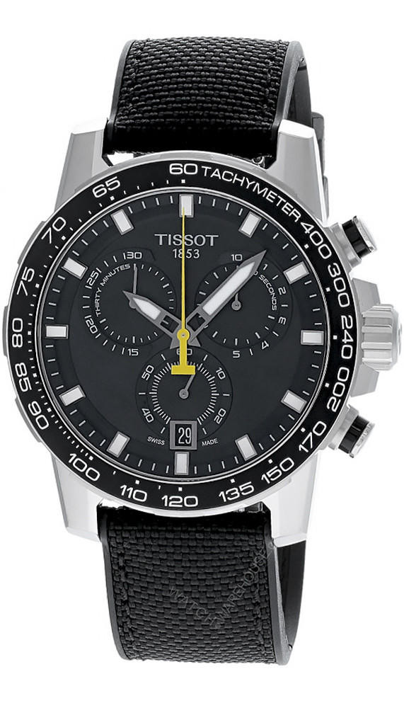 Photos - Wrist Watch TISSOT Supersport CHRONO 45.5MM Black Textile Men's Watch T125.617.17.051. 