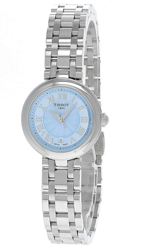 Photos - Wrist Watch TISSOT Bellissima 26MM SS Small Lady Blue MOP Dial Women's Watch T126.010. 