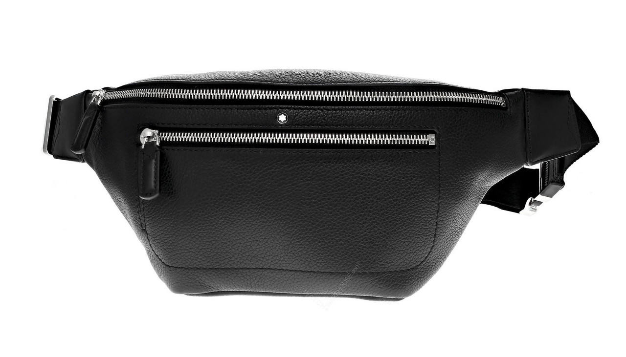 Soft Bag Leather Waist | MONTBLANC | & Shipping Watch Black Free Grain 128509 Warehouse Fast Meisterstuck US