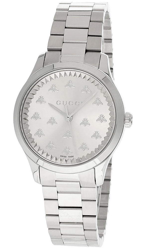 GUCCI G-Timeless 32MM Quartz S-Steel Silver Dial Women display picture 2