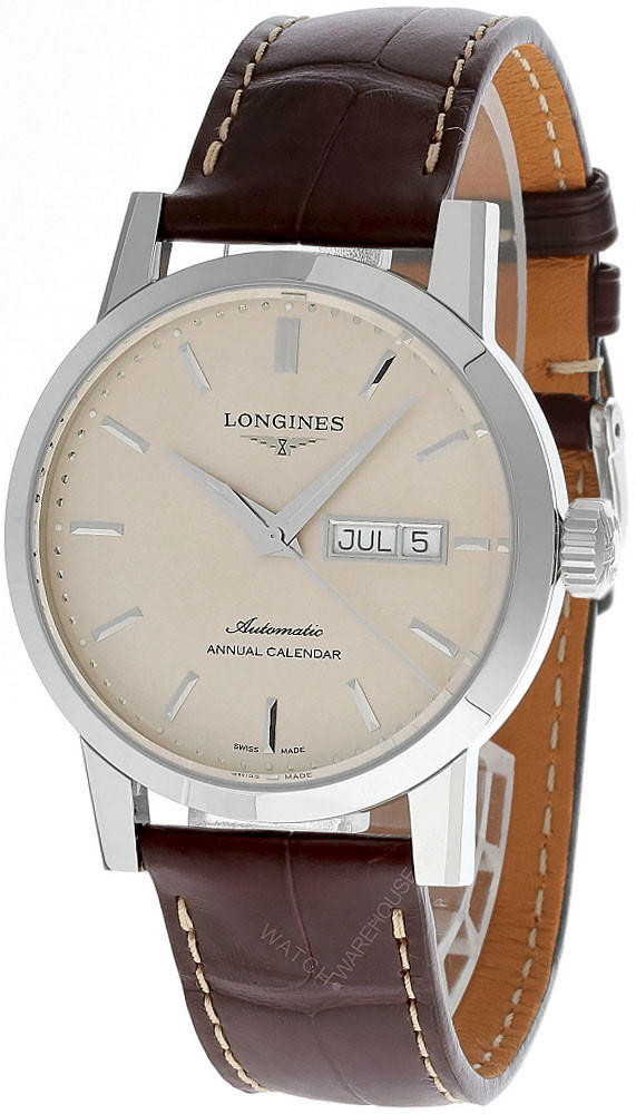 LONGINES 1832 Automatic 40MM Beige Dial Leather Men's Watch L4