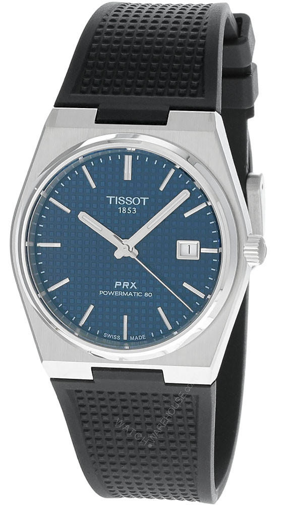 TISSOT PRX 40MM Powermatic 80 Blue Dial Rubber Men's Watch  T137.407.17.041.00