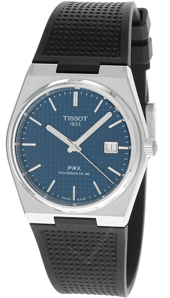 TISSOT PRX 40MM Powermatic 80 Blue Dial Rubber Men's Watch
