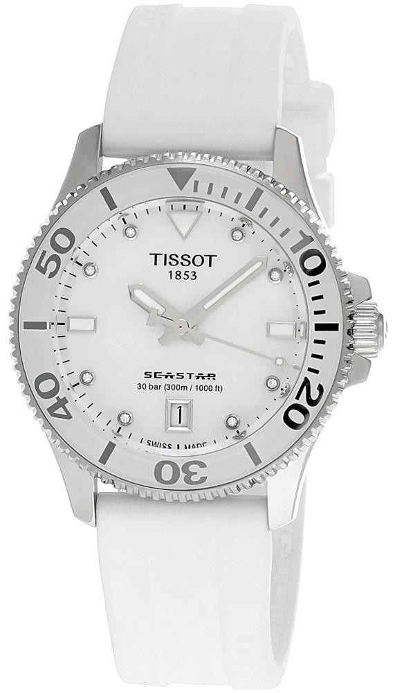 Photos - Wrist Watch TISSOT Seastar 1000 36MM SS MOP Dial Unisex Watch T120.210.17.116.00 