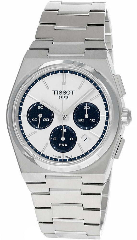 Photos - Wrist Watch TISSOT PRX CHRONO 42MM SS AUTO White Dial Men's Watch T137.427.11.011.01 