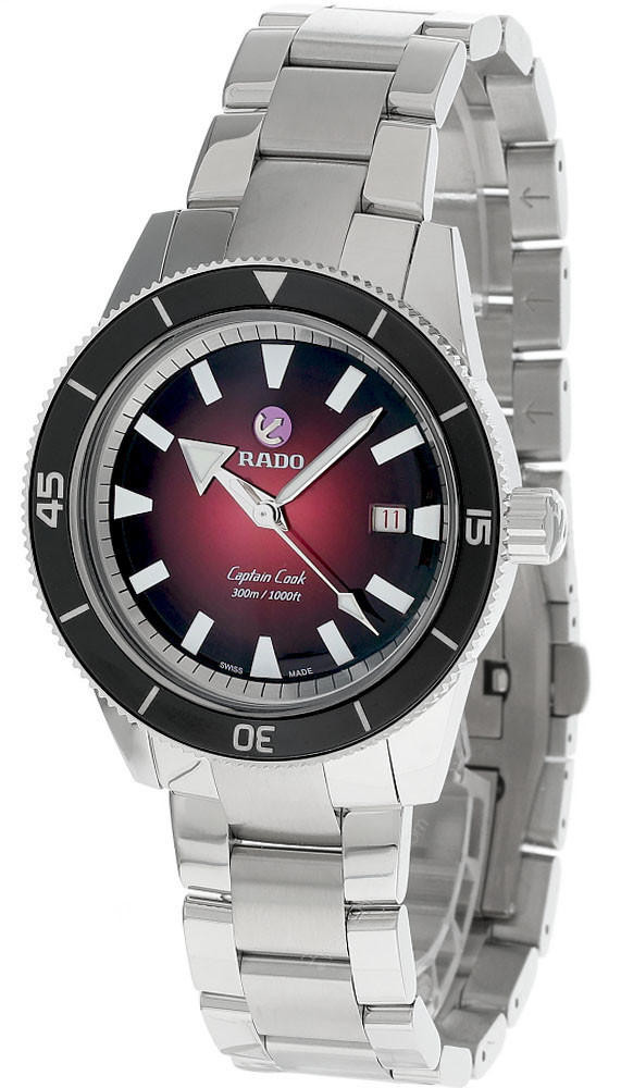 RADO Captain Cook Auto 42MM Red Gradient Dial SS Men's Watch R32105353
