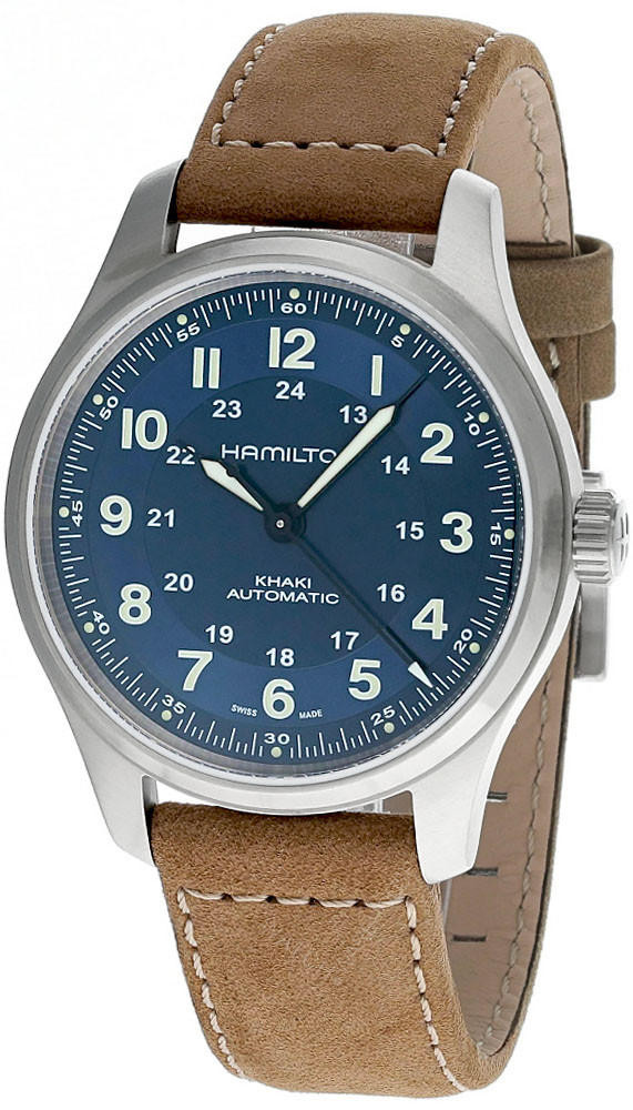 Photos - Wrist Watch Hamilton Khaki Field Titanium AUTO 42MM Blue Dial Men's Watch H70545540 