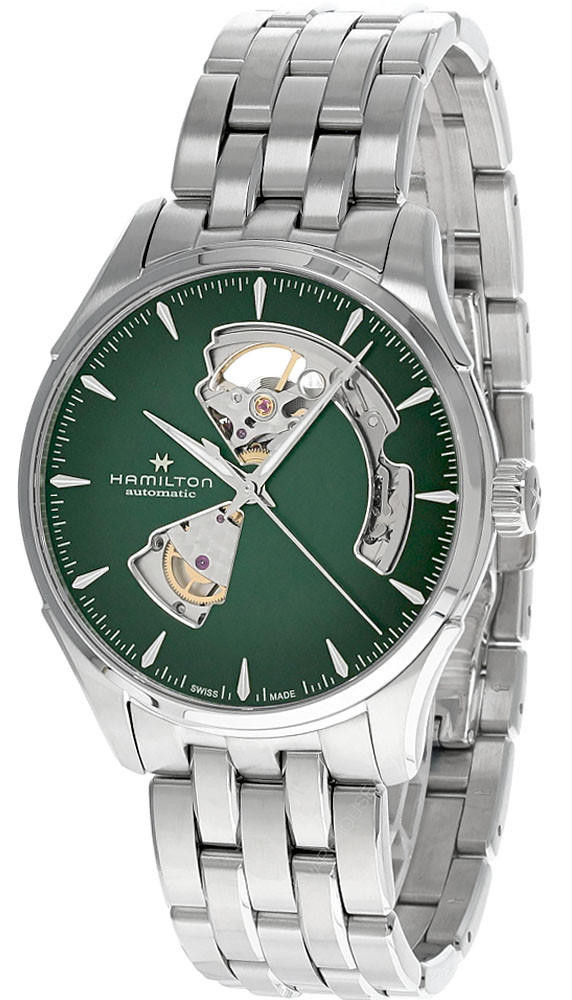 Photos - Wrist Watch Hamilton Jazzmaster Open Heart 40MM AUTO SS Green Dial Men's Watch H326751 