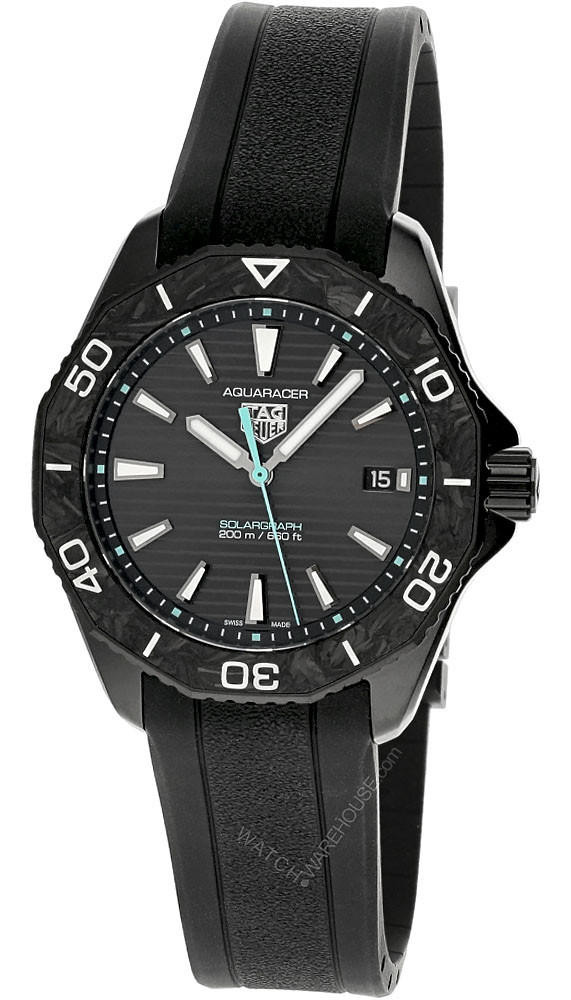 TAG HEUER Aquaracer Solargraph 40MM Black Rubber Men's Watch