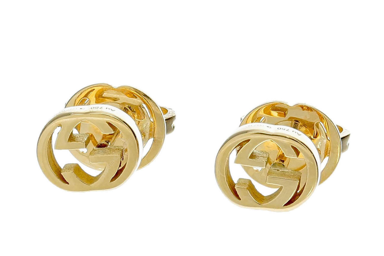 Gucci, Jewelry, Gucci Yellow Crystal Gg Logo Studs Earrings