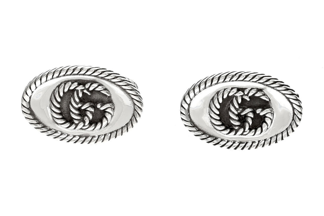 GUCCI Sterling Silver GG 18MM Marmont Cufflinks YBE62775000100U