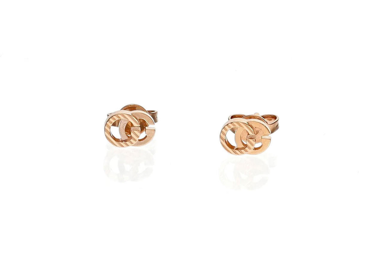 Gucci Flora 18K Stud Earrings with Double G, Yellow Gold, Yellow Gold