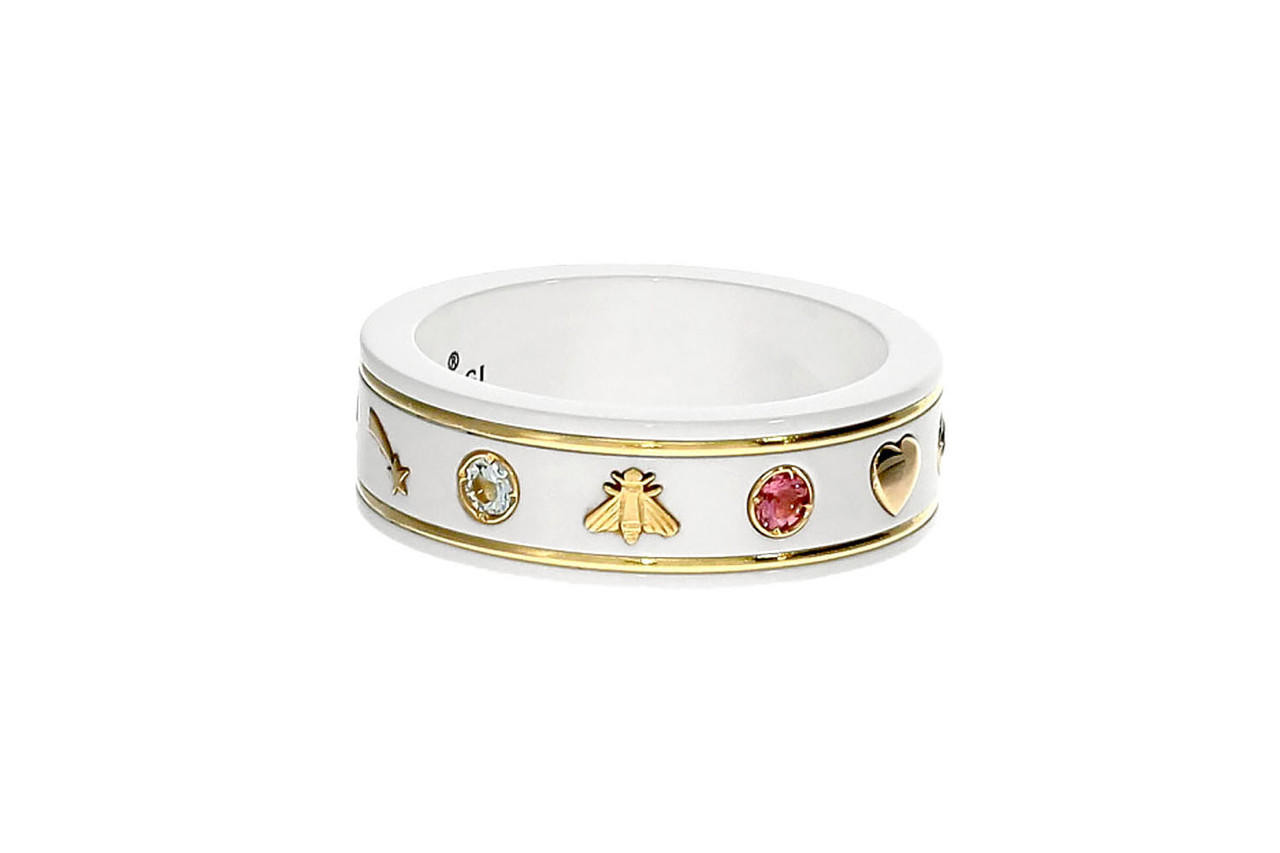 GUCCI Icon White Zirconia With Gemstones Ring YBC5270950010