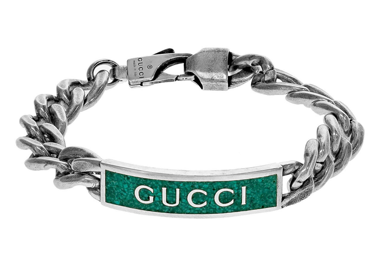 GUCCI Green Enamel Station Bracelet YBA6787120010