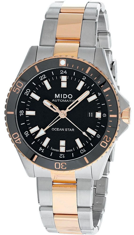 Photos - Wrist Watch Ocean MIDO  Star GMT 44MM SS Black Dial Rose Gold Men's Watch M026.629.22.0 