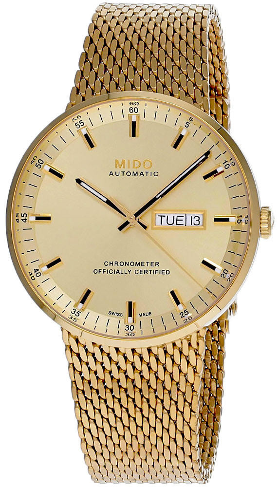 MIDO Commander Icone 42MM SS Yellow Gold Dial Men's Watch M031