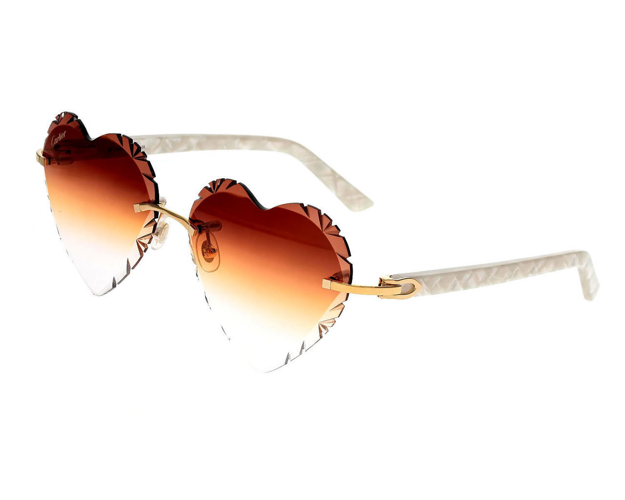 CARTIER Pearl White Syracuse Glasses Rimless CT0056O Eyewear