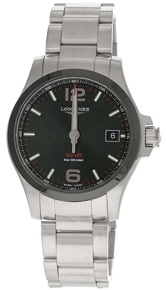 LONGINES Conquest V.H.P Quartz 41MM SS BLK Dial Men's Watch L3