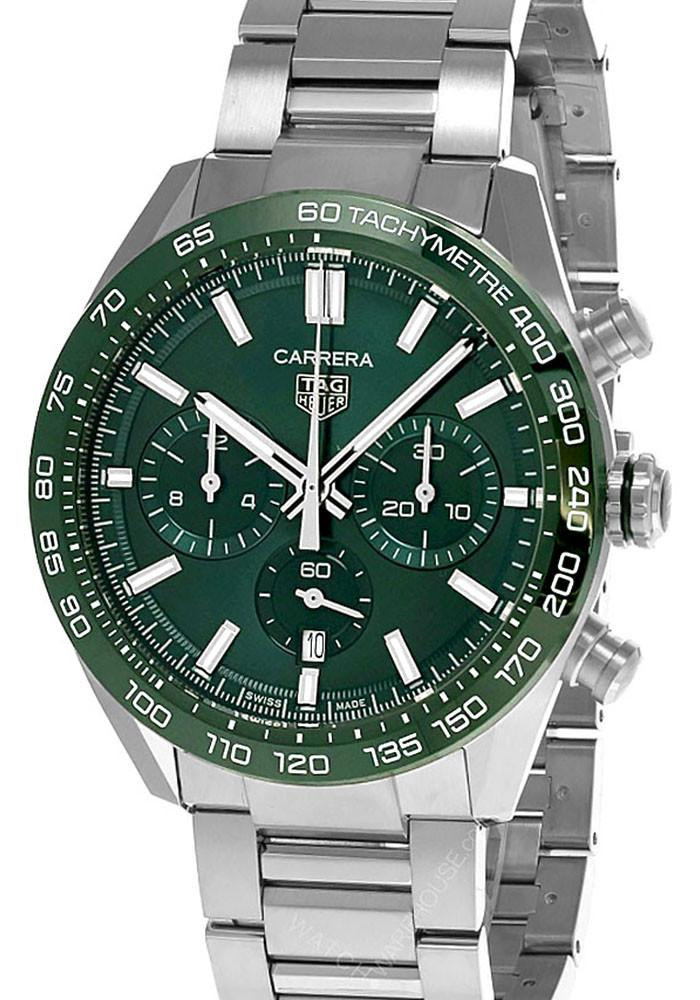 TAG HEUER Carrera CHRONO AUTO 44MM Green Dial Men's Watch CBN2A1N
