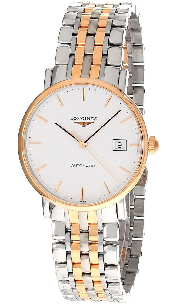 LONGINES Elegant Automatic SS 37MM White Dial Two-Tone Unisex Watch L4.810.5.12.7 / L48105127