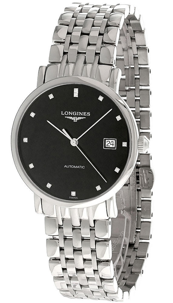 LONGINES Elegant Automatic SS 37MM Black Dial Men's Watch L4.810.4