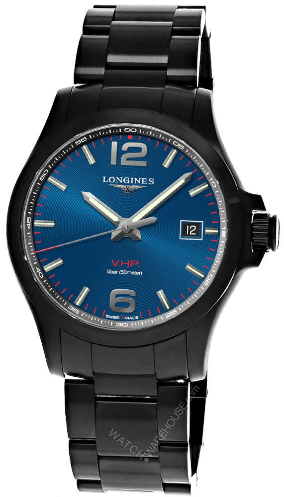 Roジャンク品LONGINES ConquestV.H.P. Quartz LONGINES Conquest V.H.P Quartz SS 43MM Blue Dial Men's Watch L3