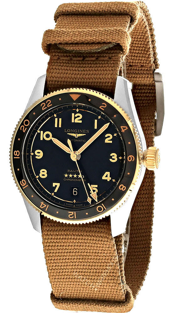 LONGINES Spirit Zulu Time Automatic 39MM Anthracite Dial Men's Watch L3.802.5.53.9 / L38025539