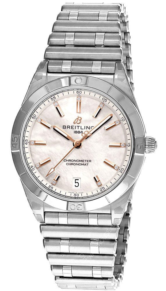 BREITLING Chronomat AUTO 36MM SS MOP Dial Women's Watch A10380101A4A1