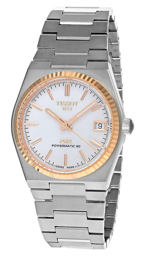 TISSOT PRX 35MM AUTO 18K Rose Gold Bezel MOP Dial Women's Watch