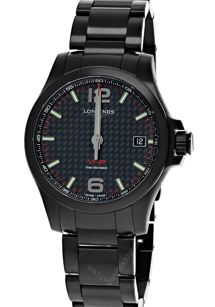 LONGINES Conquest V.H.P. 41MM SS Black Dial Men's Watch L3.716.2