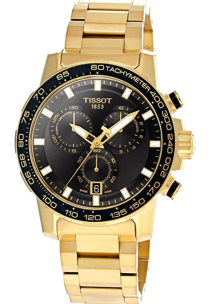 TISSOT Supersport CHRONO 45.5MM SS Yellow Gold PVD Men's Watch T125.617.33.051.01