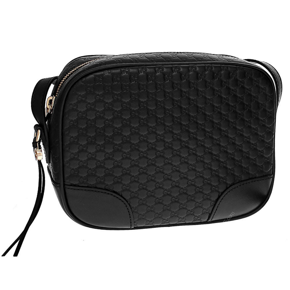 GUCCI Microshima GG Black Unisex Crossbody Bag 449413 BMJ1G