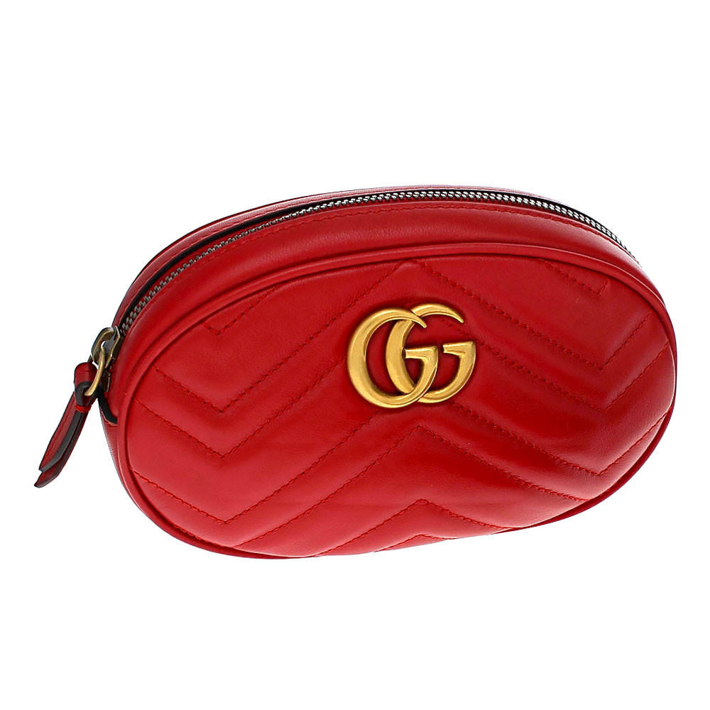 GUCCI Marmont Matelasse Red Leather Belt Bag 476434 DSVRT  display picture 1